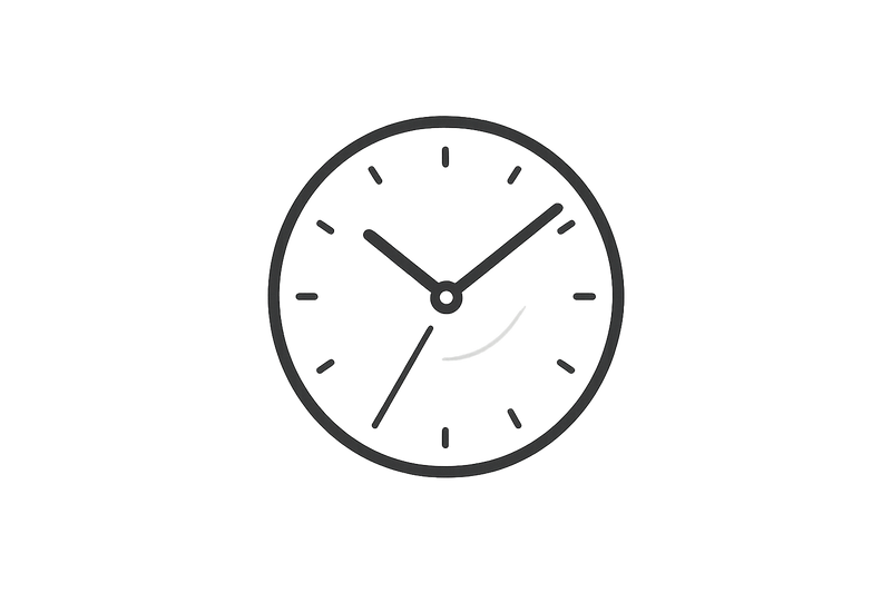 Small logo of a clock ticking
