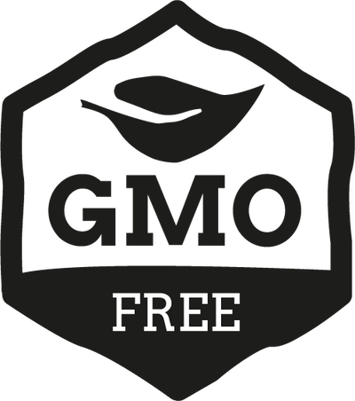 GMO Free logo with a black outline on a white background